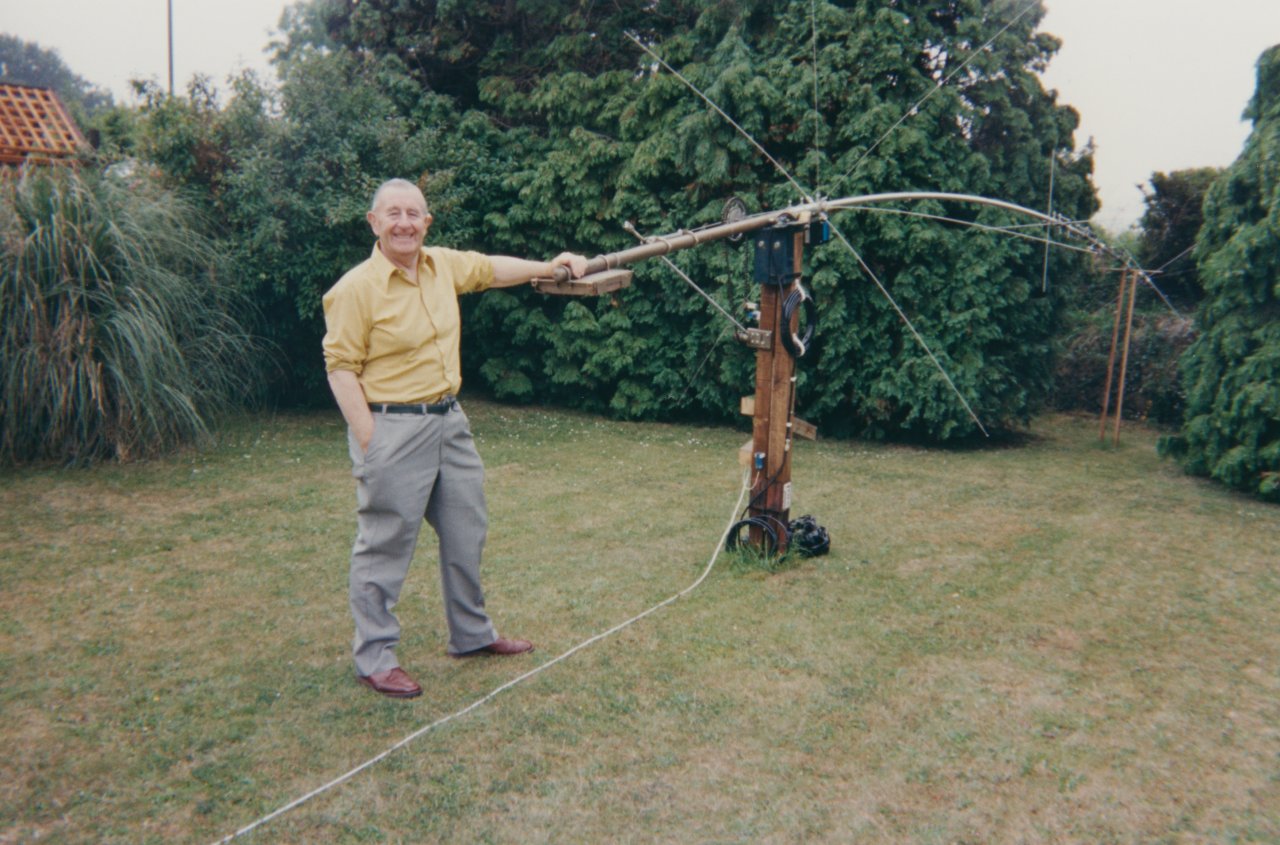 Adrians Dad with ham radio antenna 1995